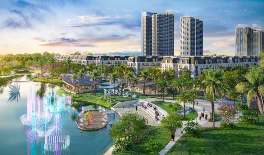 Vườn cây trong từng tiểu khu dự án Hòa Phát Forestar