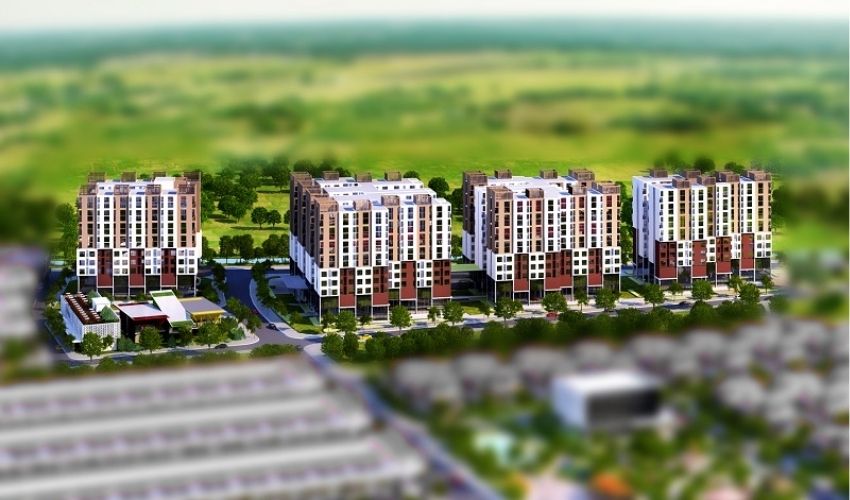 Nhà ở xã hội Phố Nối House gồm 4 khu nhà cao 9 tầng, cung cấp 1.076 căn hộ