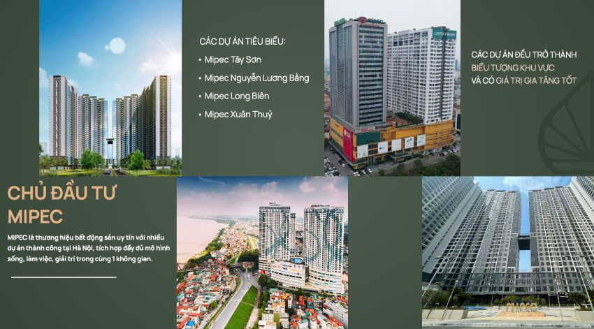 Chủ đầu tư của dự án là MIC Invest, một đơn vị phát triển bất động sản thuộc hệ sinh thái Mipec
